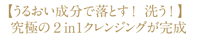 【うるおい成分で落とす!洗う!】究極の2in1クレンジングが完成